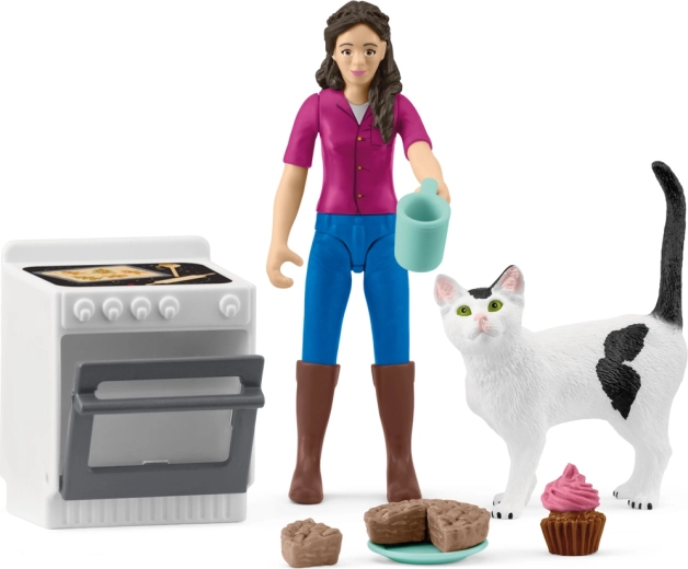 Fornaia con gatto – set di gioco SCHLEICH Pocket Set