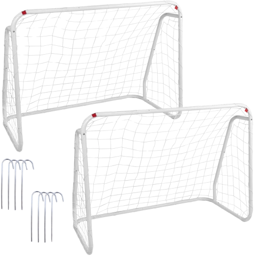 Set di 2 porte da calcio con rete 124 × 96 × 61 cm
