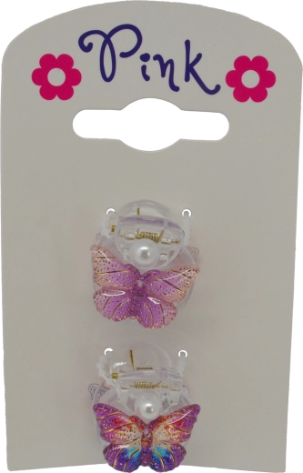 Set di 2 mollette per capelli a forma di farfalla