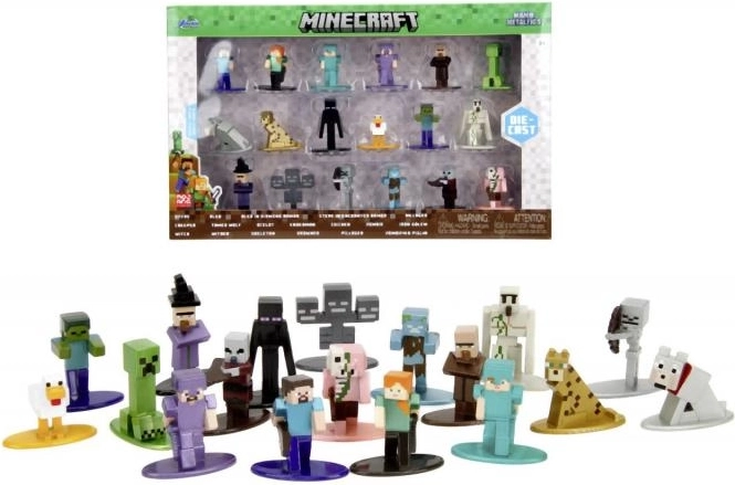 Set di mini figure in metallo MINECRAFT – 18 pz, ondata 12