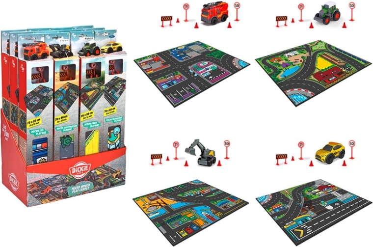 Città dei giochi – tappeto con macchinina DICKIE TOYS 70 × 80 cm