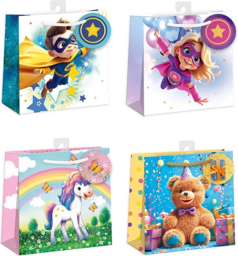 Argus busta regalo in carta 16 x 16 x 7,5 cm, mix di motivi - 1 pezzo