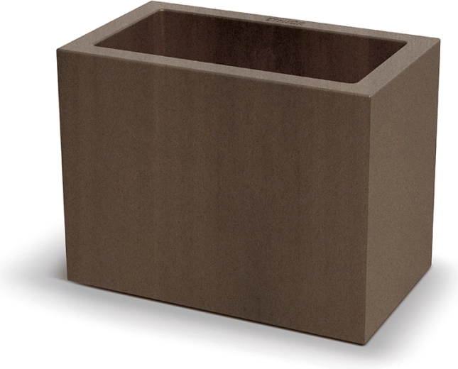 Fioriera rettangolare autoirrigante 58 cm, marrone ruggine