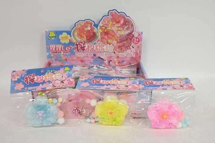 Giocattolo antistress da schiacciare a forma di fiore (gniotek) (12 pz in espositore)