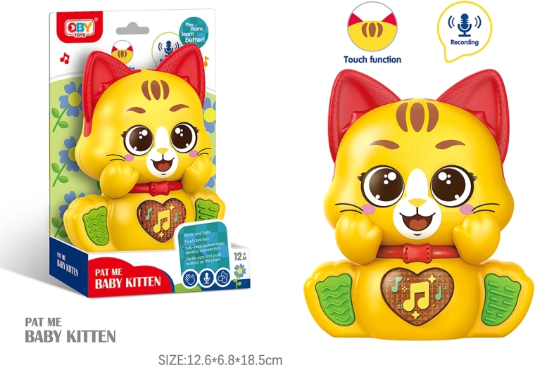 Gatto parlante con effetti luminosi e sonori 12 cm