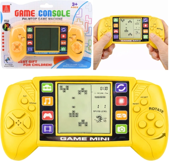 Console di gioco portatile LCD – gioco logico TETRIS, gialla
