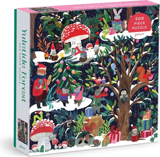 Puzzle quadrato Galison Foresta di Natale da 500 pezzi
