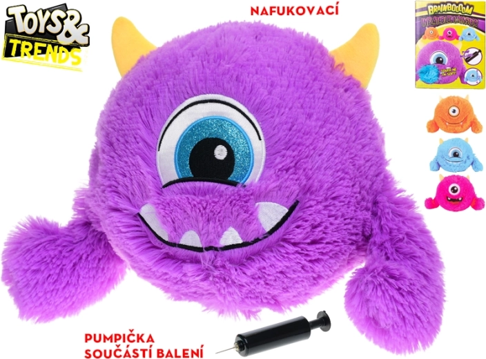 Mostriciattolo di peluche gonfiabile con pompetta Toys & Trends Brainboooom 23 cm