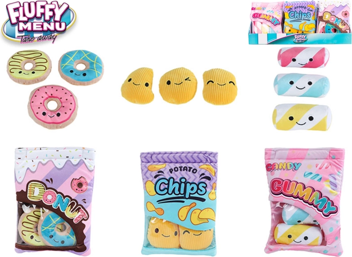 Fluffy Menu sacchetto di peluche con spuntino 21 cm