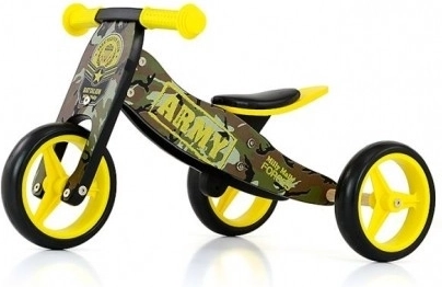 Bicicletta senza pedali multifunzione 2in1 per bambini MILLY MALLY Jake Army