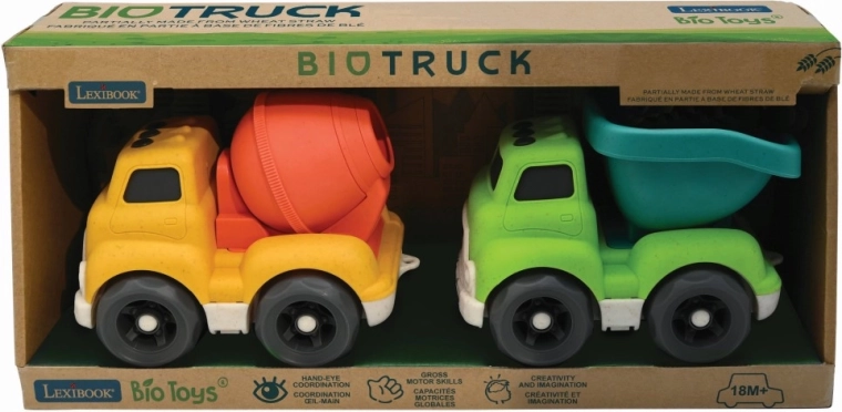 Lexibook set di camion da costruzione ecologici in bioplastica 18 cm