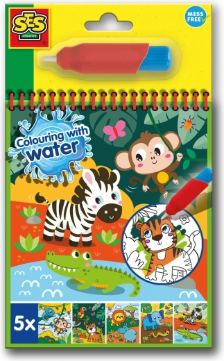 Pittura ad acqua – safari, libro da colorare per bambini