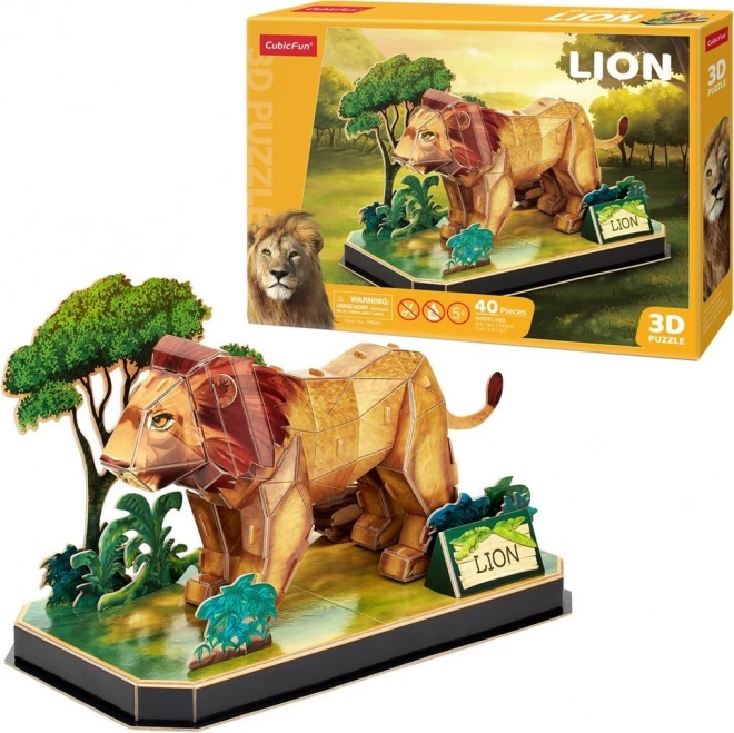 CubicFun puzzle 3D Amici animali – leone, 40 pezzi