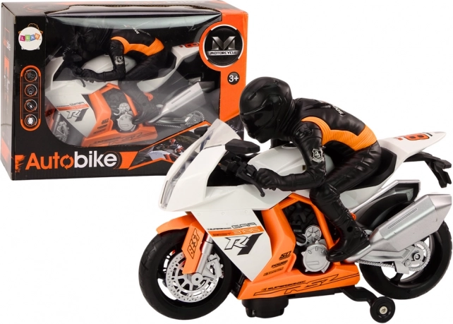 Moto con luci per motocicli Suoni Sensore ostacoli Bianco