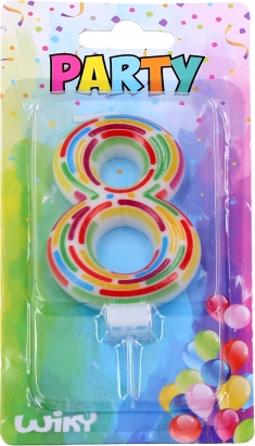 Candela per torta numero 8 con supporto