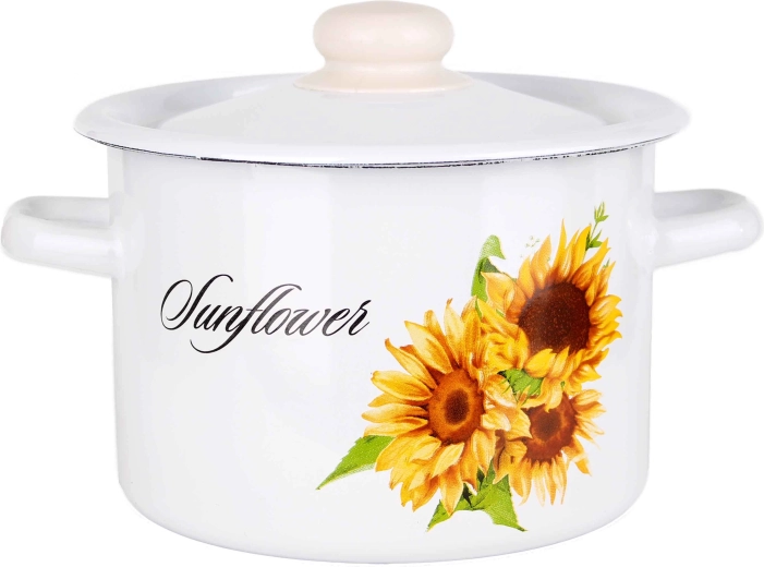 Pentola smaltata con coperchio TORO 3 l girasole