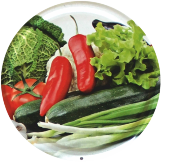 Coperchi per conserve 82 mm con motivo verdure Chomik