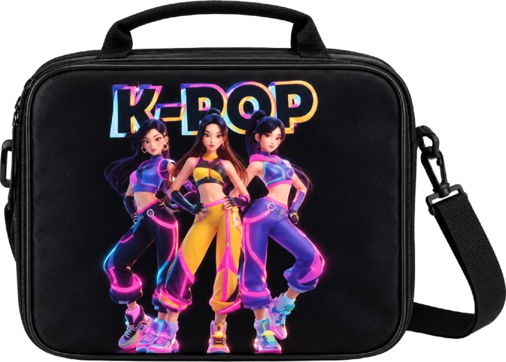 Borsa termica porta merenda K-Pop Demon Hunters HUNTR/X nera