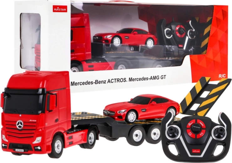Camion rc mercedes-benz actros con semirimorchio e mercedes-benz amg gt