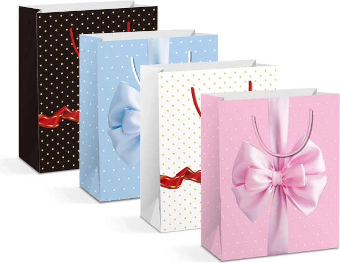 Sacchetto regalo natalizio in carta per bottiglia - 1 pezzo