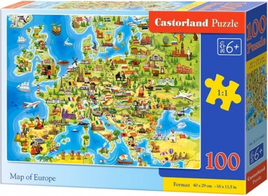 Puzzle Mappa d'Europa 100 pezzi