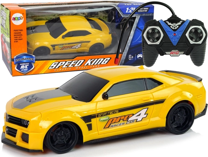 Auto sportiva radiocomandata 1:24 Racing Yellow Tinted Windows