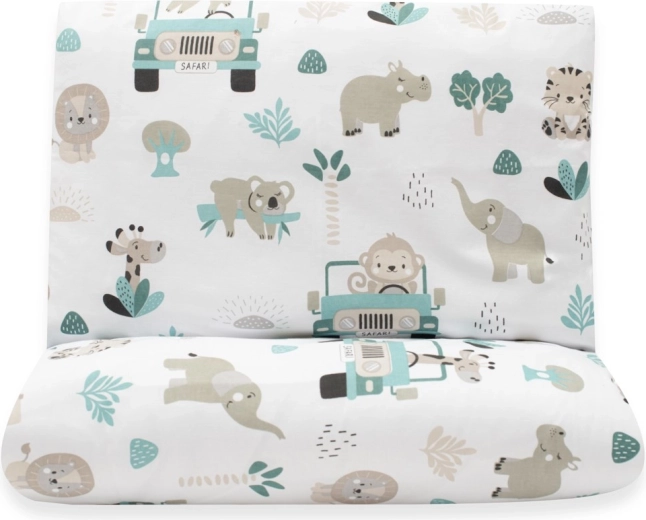 Biancheria da letto in cotone per bambini New Baby Safari II 90×120 cm, menta