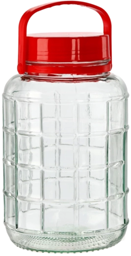 Barattolo in vetro 2 l con coperchio in plastica