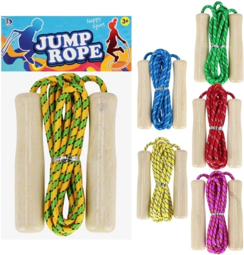 Corda per saltare con manici in legno per bambini