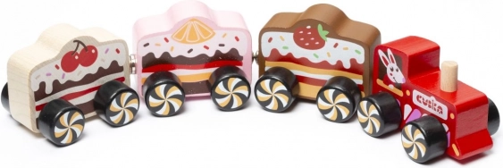 Trenino di legno con magneti Cakes 4 pezzi CUBIKA