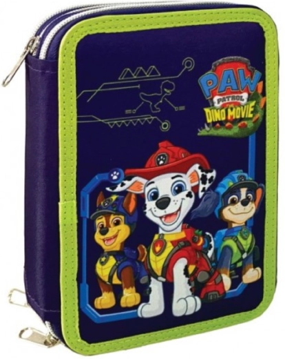 Astuccio scolastico a tre scomparti Paw Patrol Dino Movie – completamente accessoriato
