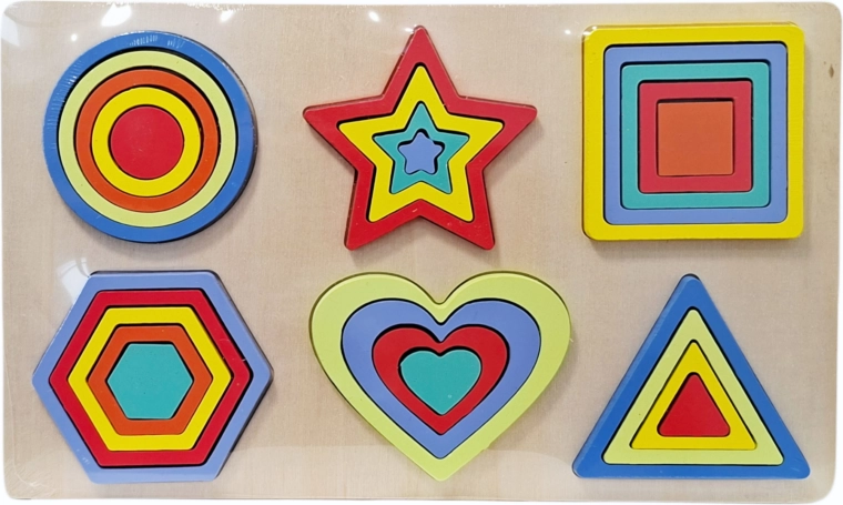 Inserto educativo in legno con forme geometriche - 1 pezzo