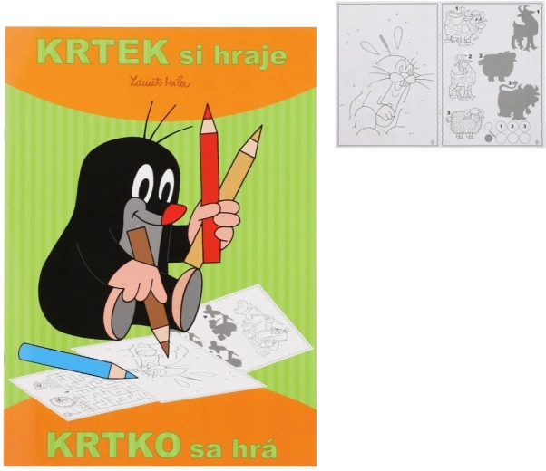 Libro da colorare con attività A4 La talpa gioca