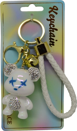 Portachiavi con ciondolo orsetto effetto madreperla