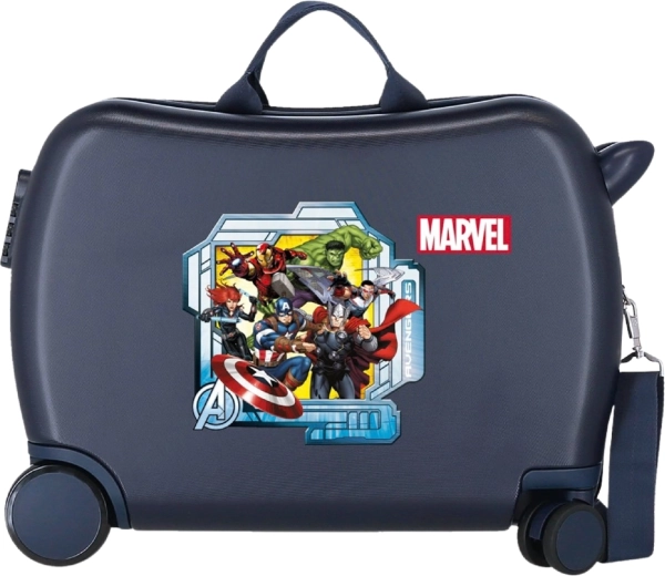 Valigia cavalcabile per bambini su ruote Marvel Avengers Portal blu scuro 34 l