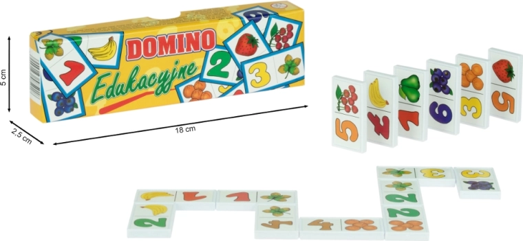 Domino educativo in plastica – numeri e frutta