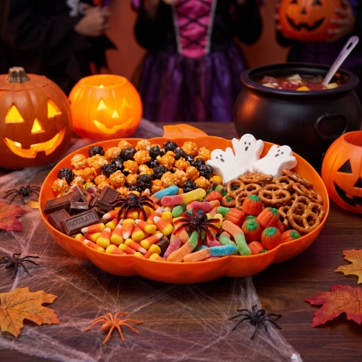 Ciotola da portata di Halloween a forma di zucca arancione