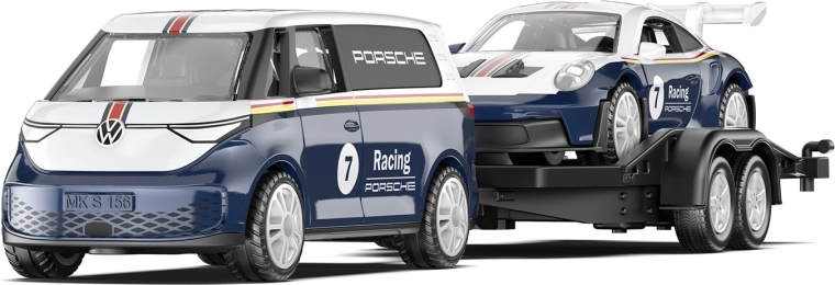 Siku Super VW ID. Buzz con rimorchio e Porsche 911 GT3 RS