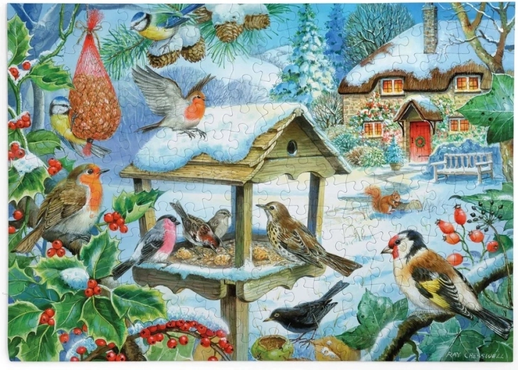 House of Puzzles Puzzle Uccellini alla mangiatoia, 250 pezzi grandi