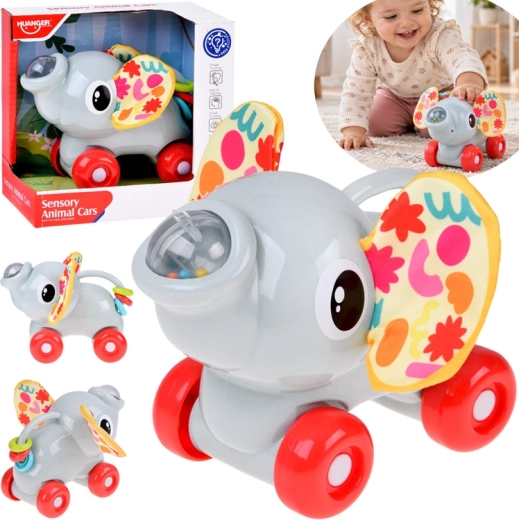 Elefante sensoriale su ruote per bambini