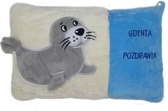 Cuscinetto di peluche con foca “Saluti da Gdynia”