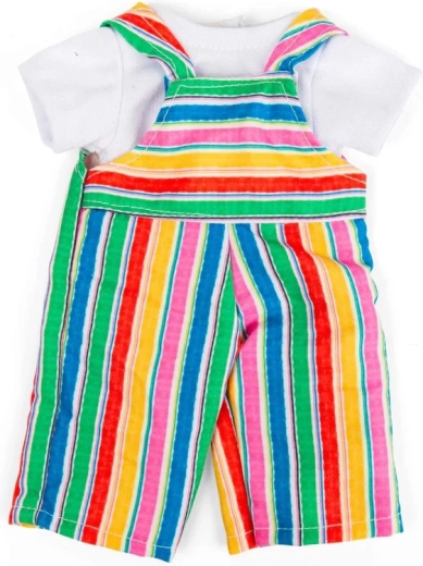 Bigjigs Toys pantaloni a righe con salopette e maglietta bianca per bambola 28 cm