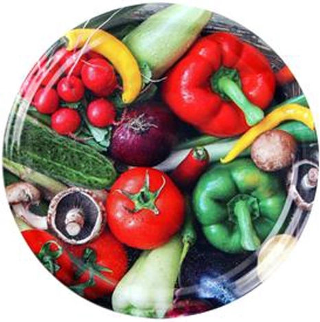 Coperchi per barattoli a vite con motivo verdure 66 mm, 10 pz