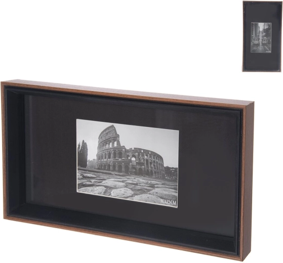 Cornice portafoto in legno marrone 32 × 3 × 17 cm (2 varianti)