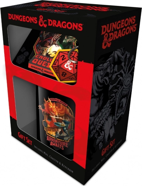 Set regalo Dungeons & Dragons – tazza, sottobicchiere e portachiavi