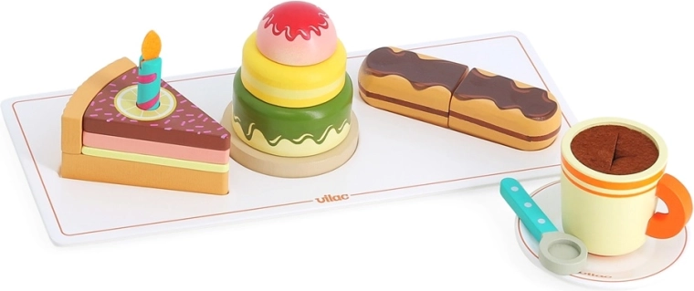 Set in legno Vilac per caffetteria per bambini con dolcetti