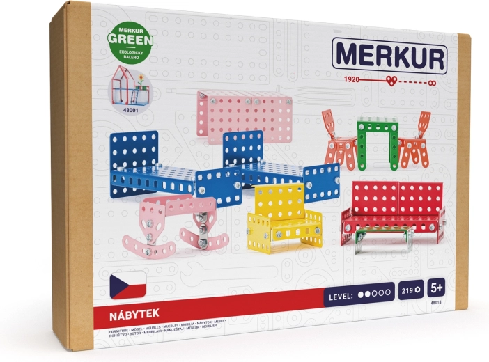 Merkur mobili in metallo per casa delle bambole, 219 pezzi