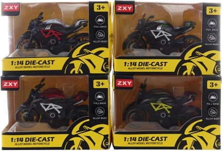 Moto in metallo con movimento a retrocarica