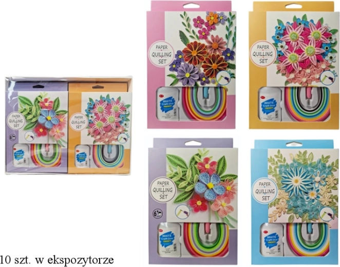 Kit creativo per quilling per decorazioni floreali (mix di colori) - 1 pezzo
