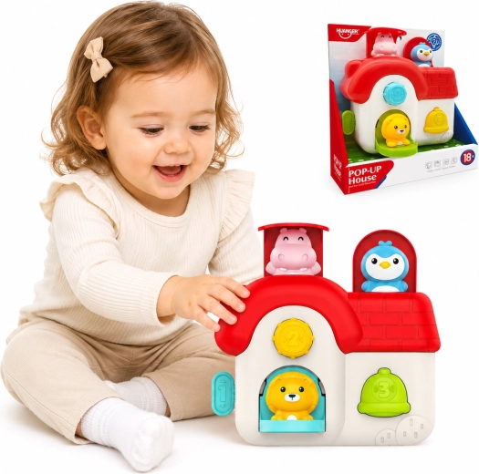 Woopie casetta pop-up con animaletti – gioco manipolativo interattivo 18m+